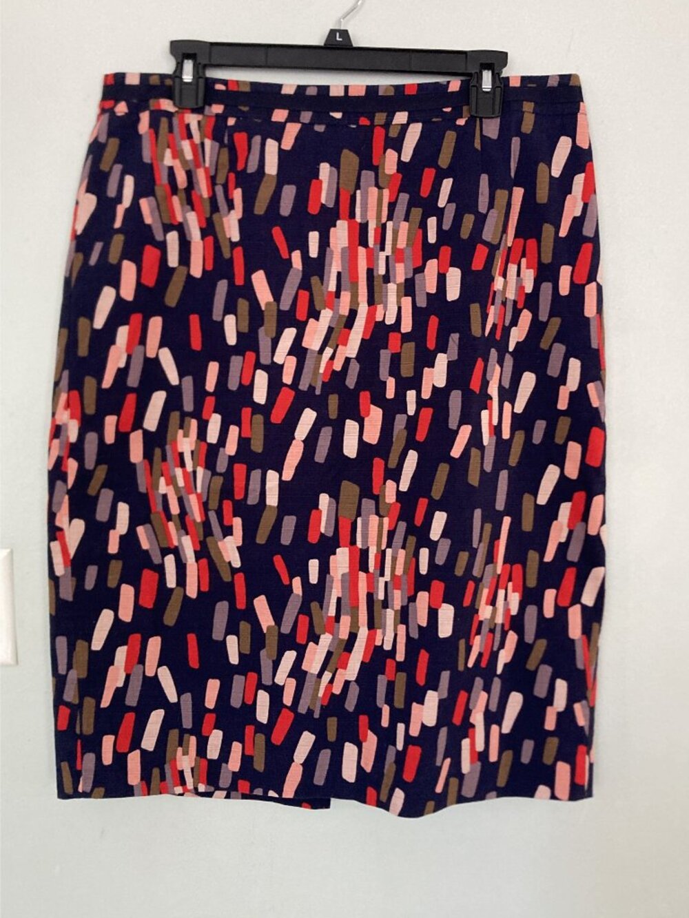 Boden Multicolor Abstract Pattern Pencil Skirt Size L Cotton-Blend